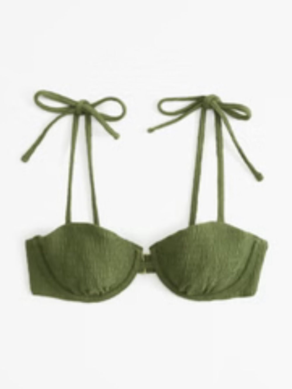 Abercrombie & Fitch Olive Green Tie-Strap Underwire Bikini Top